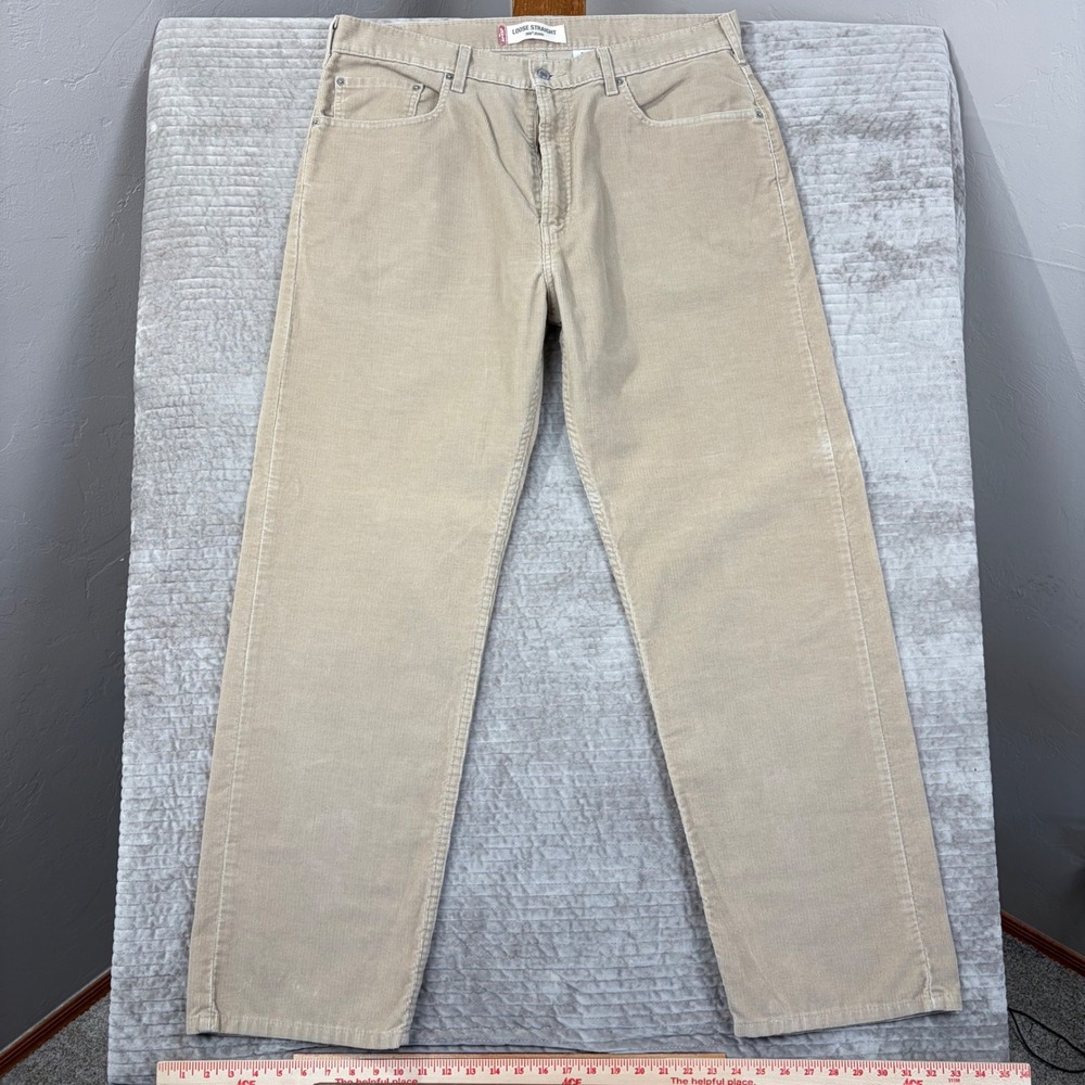 Levis 569 Loose Straight Corduroy Pants Mens 38x34 Tan Khaki 00569-1014